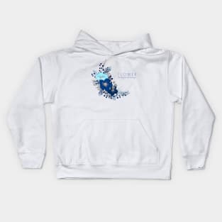 blue flower wreath Kids Hoodie